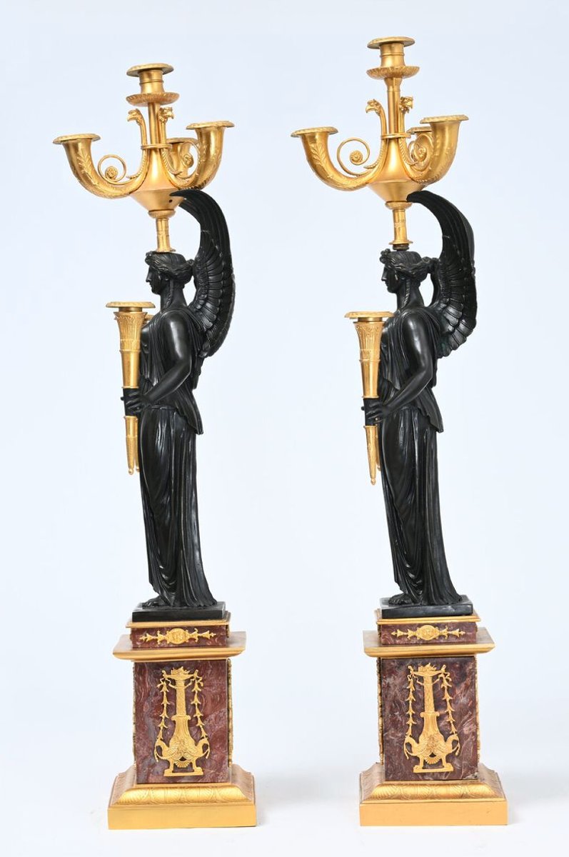 Pair Of Empire Style Candelabras -photo-2