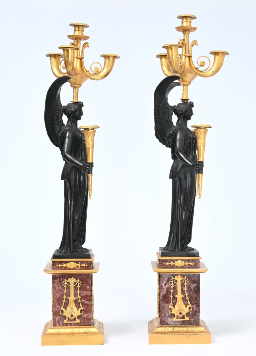 Pair Of Empire Style Candelabras -photo-4