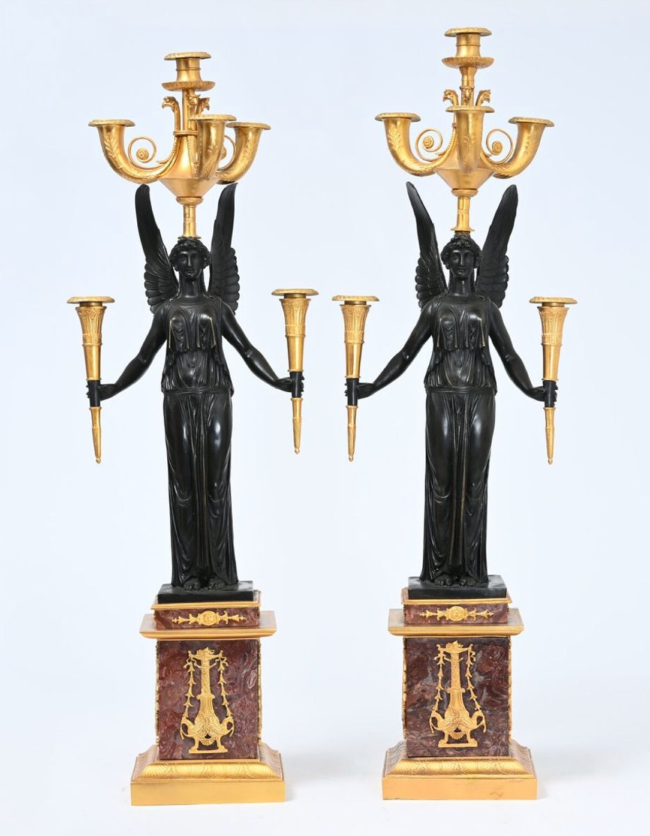 Pair Of Empire Style Candelabras -photo-6