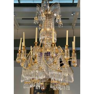 12 Light Crystal Chandelier Neoclassical Style, Empire. Sweden Or Germany