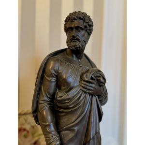 Statue Of Saint Peter In Brown Patinated Bronze (19th Century)