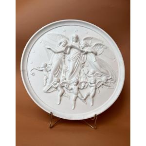 Large Biscuit / Porcelain Medallion – 19th Century