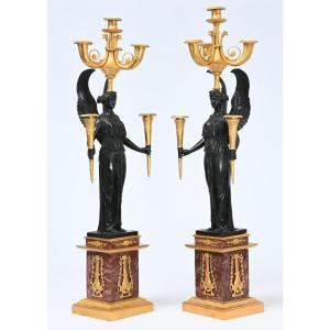 Pair Of Empire Style Candelabras 