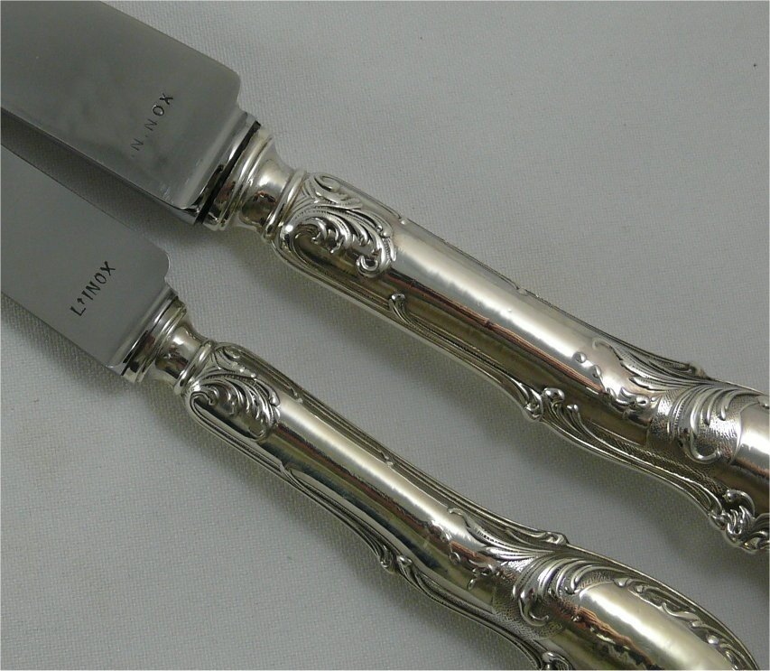 Minerva Silver Cutlery Set Of 84 Pieces, Louis XV Style, Armand Frénais, Knives, Boxes.-photo-3