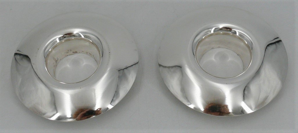 Christofle, Rare Pair Of Gemini Egg Cups, Silver Metal, Original Cardboard.-photo-2