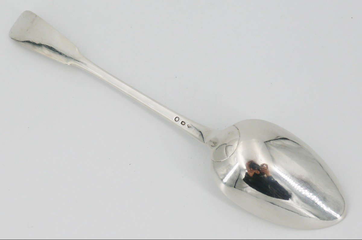 Cuillère à Ragout, Argent Massif Coq, Modèle Uniplat, 32,8 Cm.-photo-2