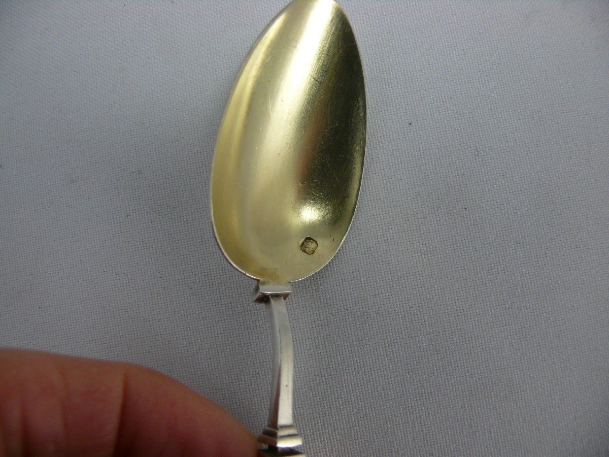 10 Dessert/tea/coffee Spoons In Sterling Silver Minerva And Vermeil, Neo-gothic Style.-photo-4