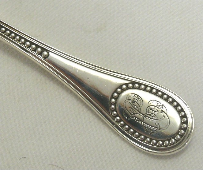 Aucoc, Pearl Model Fish Service Cutlery, Sterling Silver Minerva, 268 G, “cc” Monogram.-photo-3