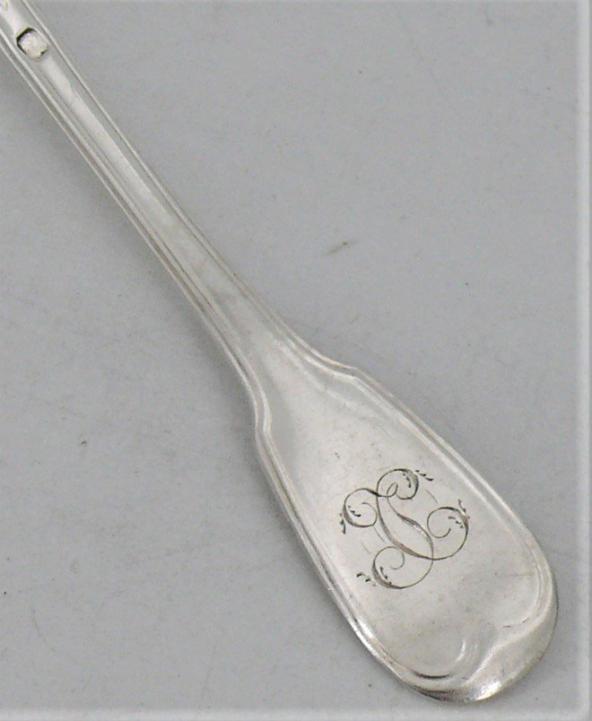 5 Dessert/dessert Spoons, 18.2 Cm, Old Sterling Silver, Filet Model.-photo-1