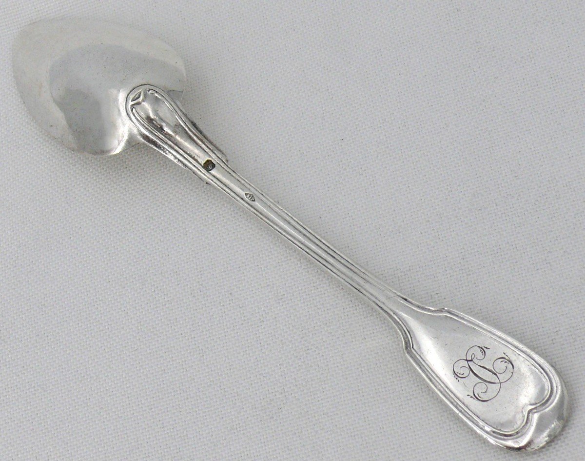 Puiforcat, 6 Dessert/dessert Spoons, Fillet Model, 18.5 Cm, Sterling Silver Minerva.-photo-1