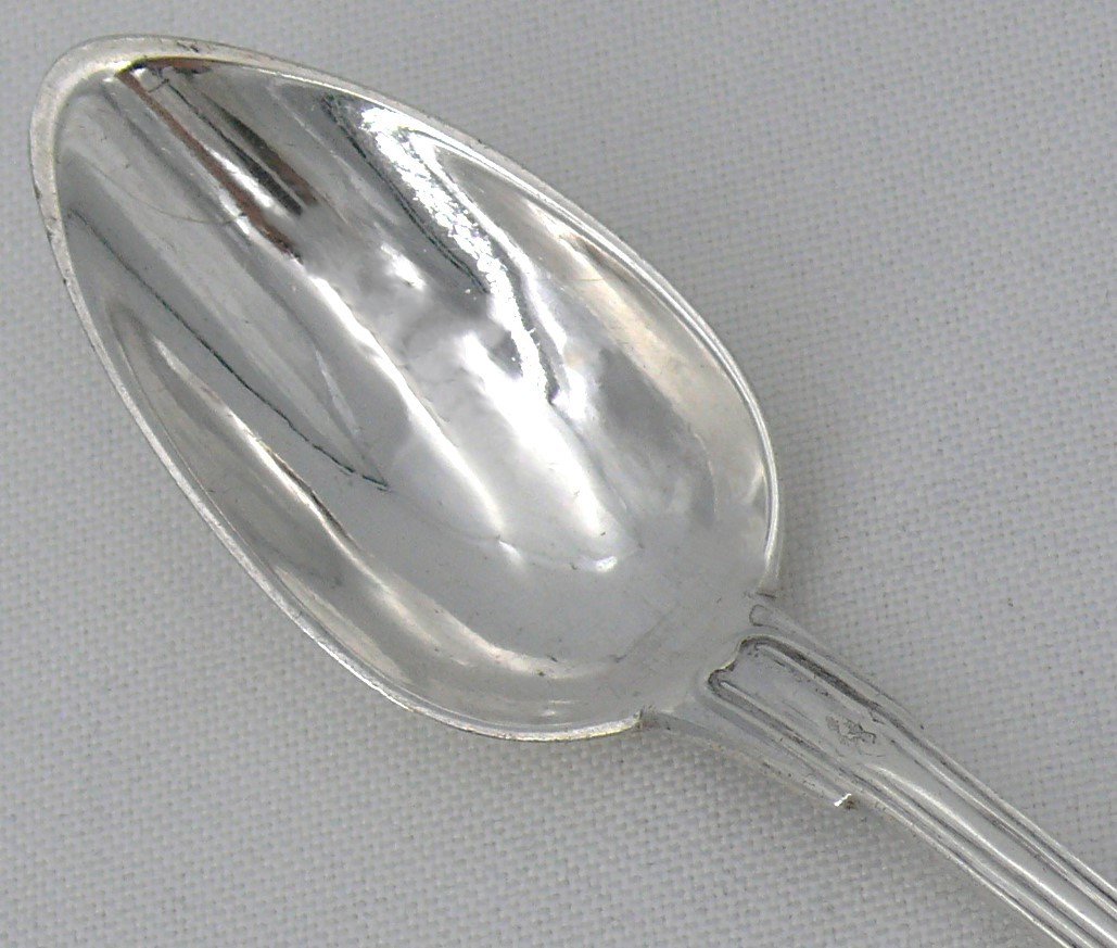 Puiforcat, 6 Dessert/dessert Spoons, Fillet Model, 18.5 Cm, Sterling Silver Minerva.-photo-4