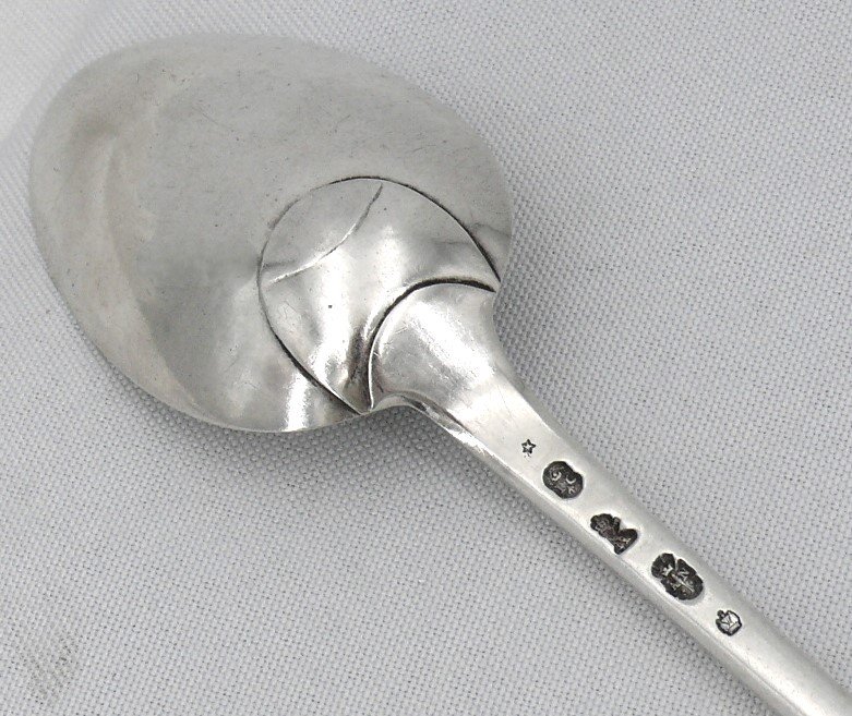 18th Century Sterling Silver Stew Spoon, Uniplat, Agen, Jacques Charpantier.-photo-2