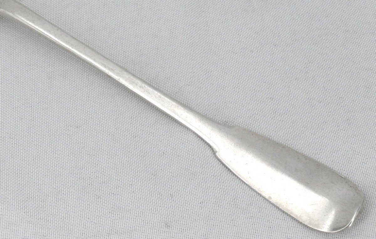 18th Century Sterling Silver Stew Spoon, Uniplat, Agen, Jacques Charpantier.-photo-4