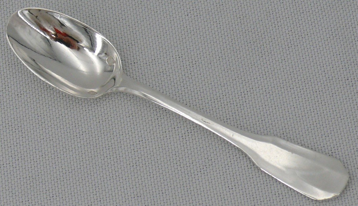 12 Moka/coffee Spoons In Sterling Silver Minerva, Art Deco Model, Excellent Condition.-photo-3