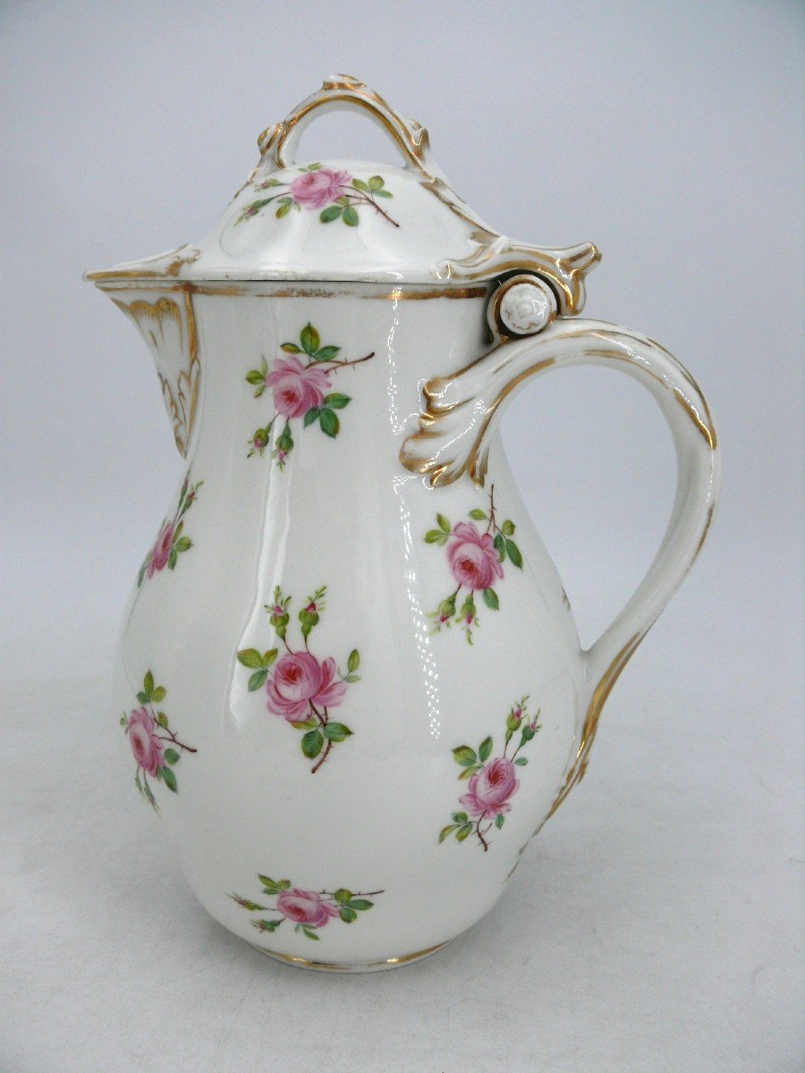 Very Beautiful Jug/chocolate Pot, Late 18th Century Paris Porcelain, Excellent Condition.-photo-3