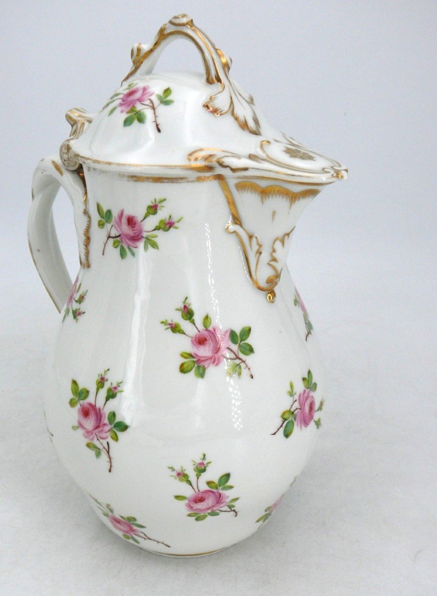 Very Beautiful Jug/chocolate Pot, Late 18th Century Paris Porcelain, Excellent Condition.