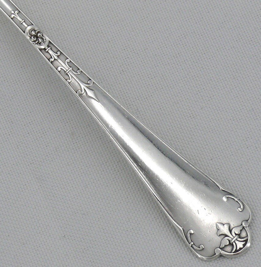 Puiforcat Fer De Lance Model With Rat Tail, Sauce Spoon/sauce Boat In Sterling Silver Minerva.-photo-2