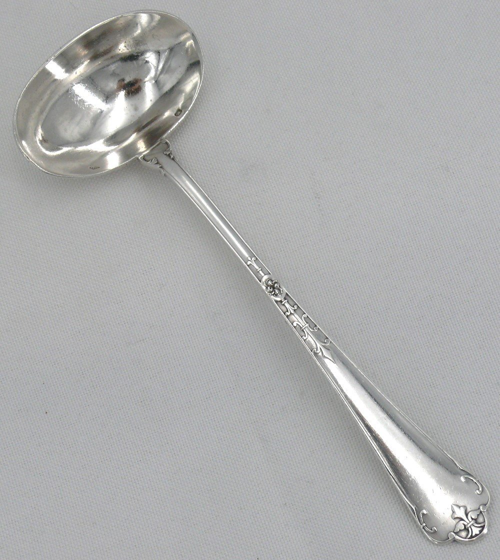 Puiforcat Fer De Lance Model With Rat Tail, Sauce Spoon/sauce Boat In Sterling Silver Minerva.-photo-6