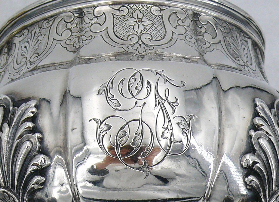 Edmond Tétard, Beautiful Sugar Bowl In Sterling Silver Minerva In Regency Style.-photo-5