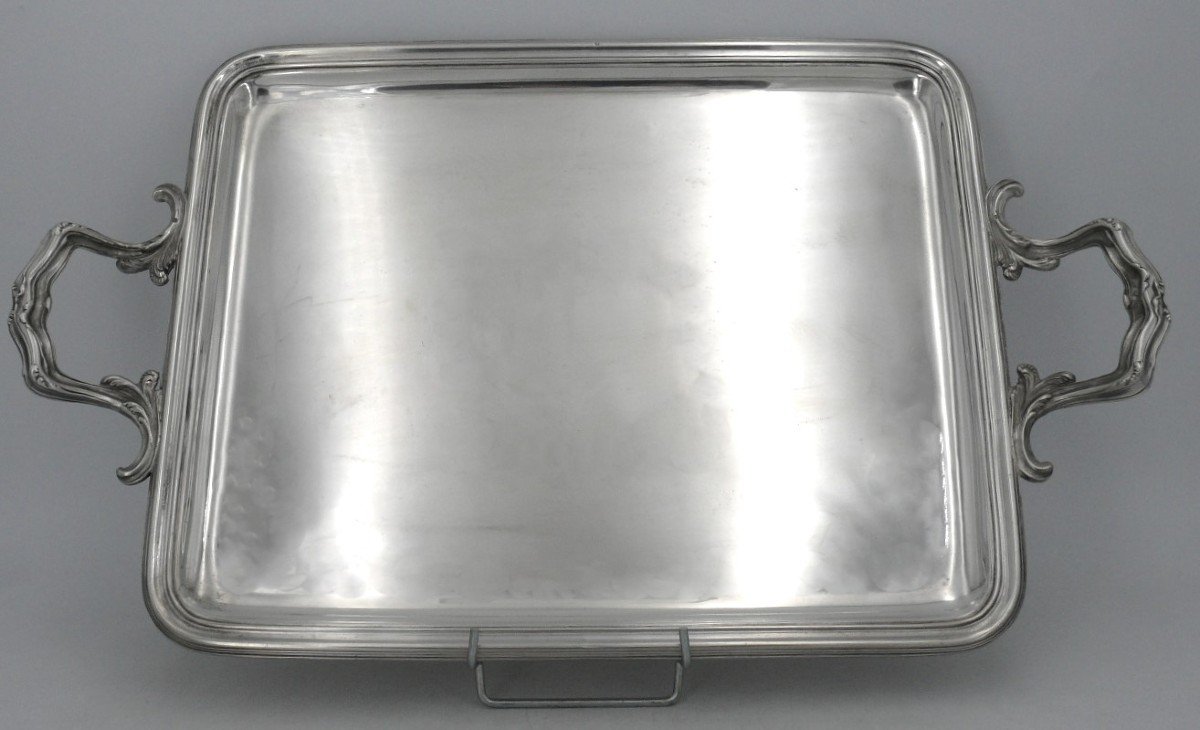 Beautiful Rectangular Tray In Sterling Silver Minerva, 1.965 Kg, Excellent Condition.-photo-3