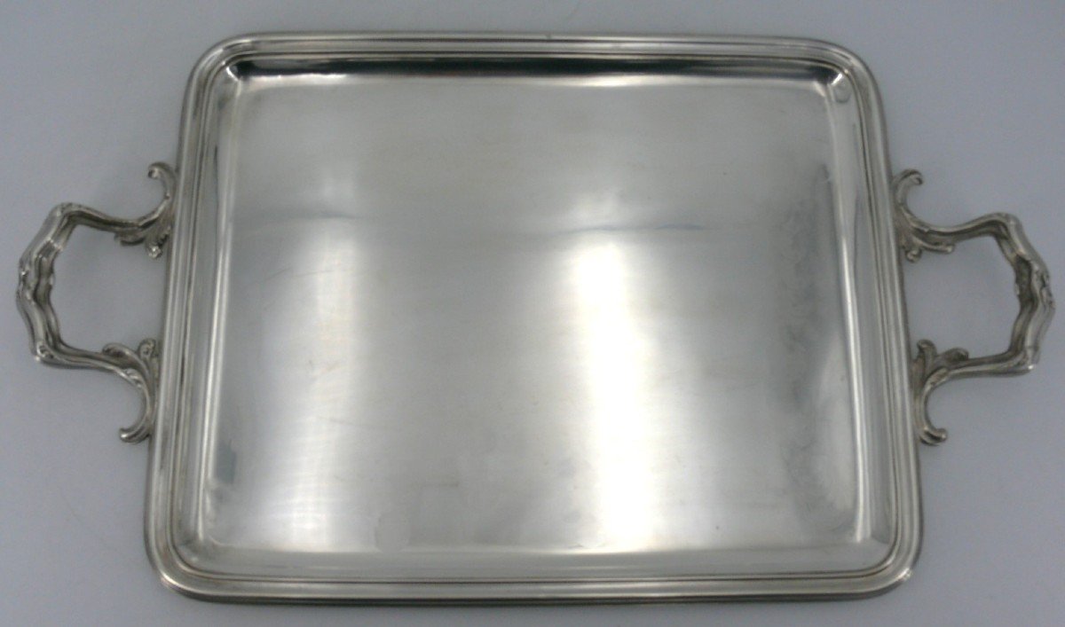 Beautiful Rectangular Tray In Sterling Silver Minerva, 1.965 Kg, Excellent Condition.-photo-1