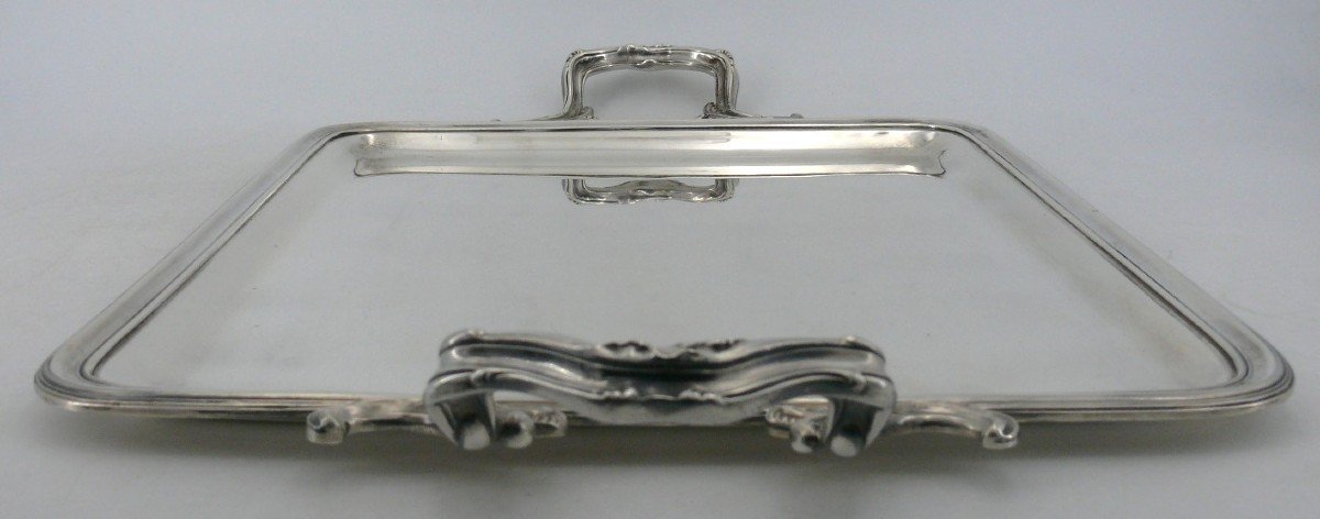 Beautiful Rectangular Tray In Sterling Silver Minerva, 1.965 Kg, Excellent Condition.-photo-3