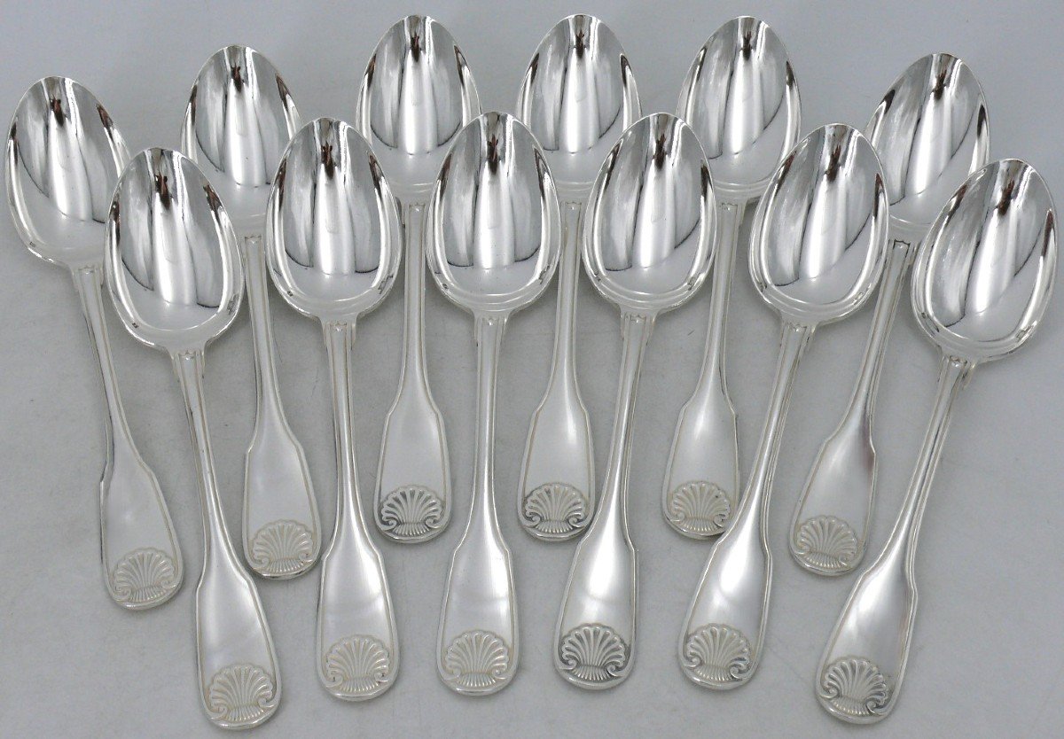 Christofle Vendôme/arcantia Model, 37-piece Cutlery Set, Silver-plated Metal, Very Good Condition.-photo-1