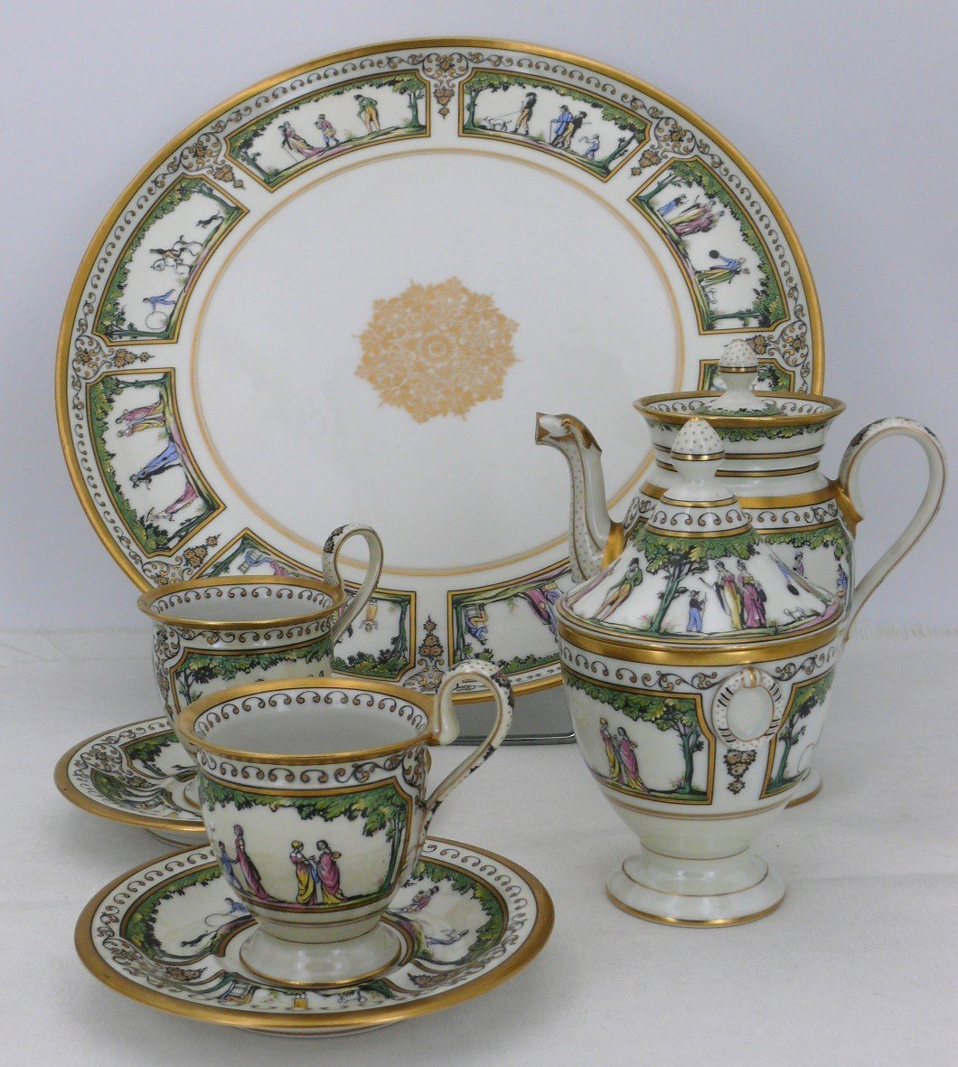 Raynaud Limoges, Walk At The Palais Royal, Luncheon For Two, Excellent Condition.-photo-2