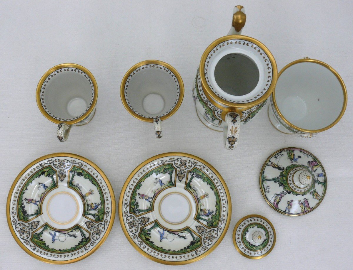 Raynaud Limoges, Walk At The Palais Royal, Luncheon For Two, Excellent Condition.-photo-3