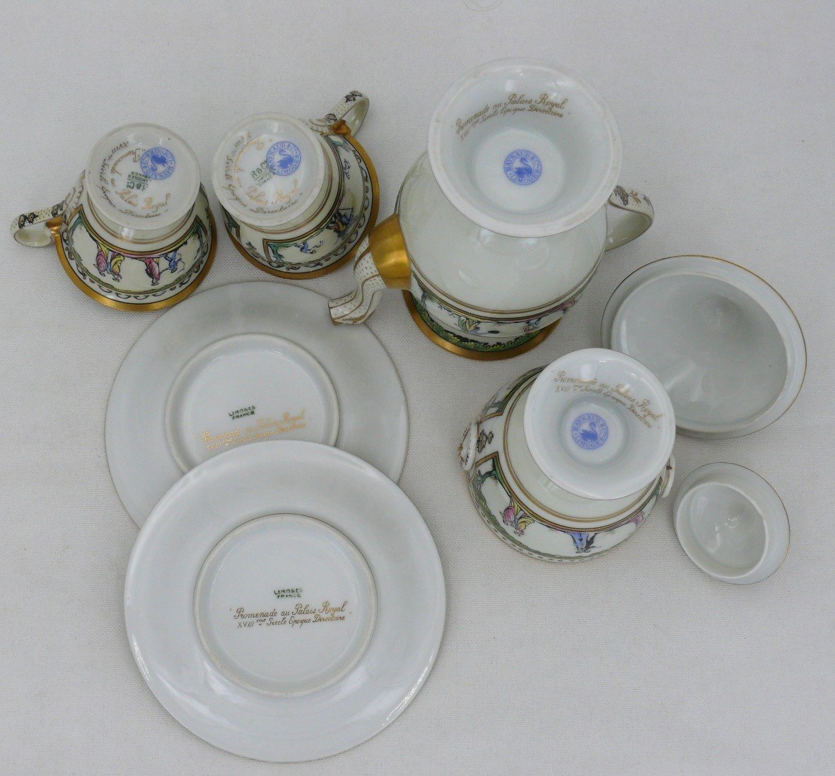 Raynaud Limoges, Walk At The Palais Royal, Luncheon For Two, Excellent Condition.-photo-5