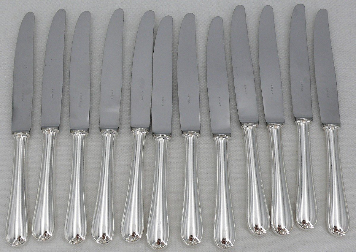 Ercuis Dampierre Model, 116 Piece Silver Plated Metal Cutlery Set, Near New.-photo-3