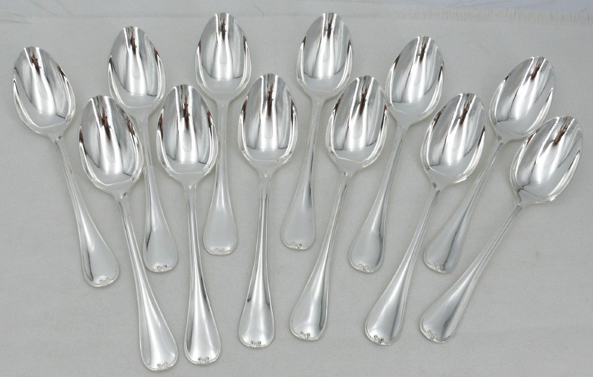 Ercuis Dampierre Model, 116 Piece Silver Plated Metal Cutlery Set, Near New.-photo-4