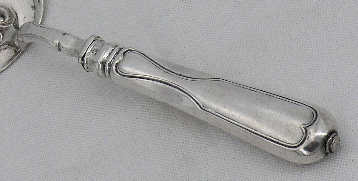 Superb Russian Solid Silver Fish Serving Shovel, St Petersburg, 1864, Bachmann.-photo-3