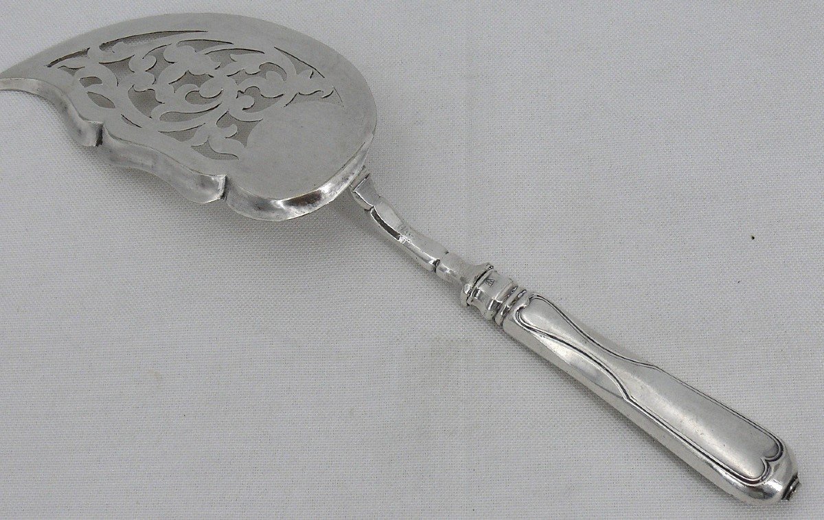 Superb Russian Solid Silver Fish Serving Shovel, St Petersburg, 1864, Bachmann.-photo-1