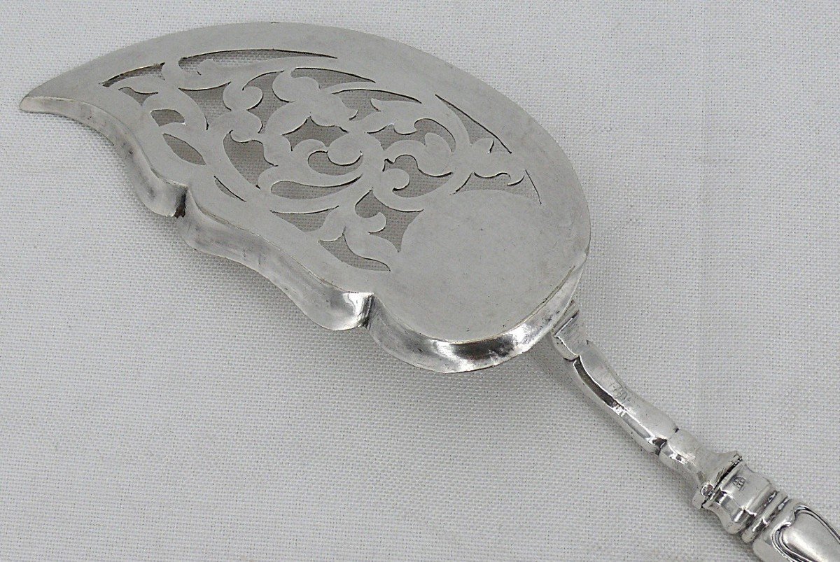 Superb Russian Solid Silver Fish Serving Shovel, St Petersburg, 1864, Bachmann.-photo-2