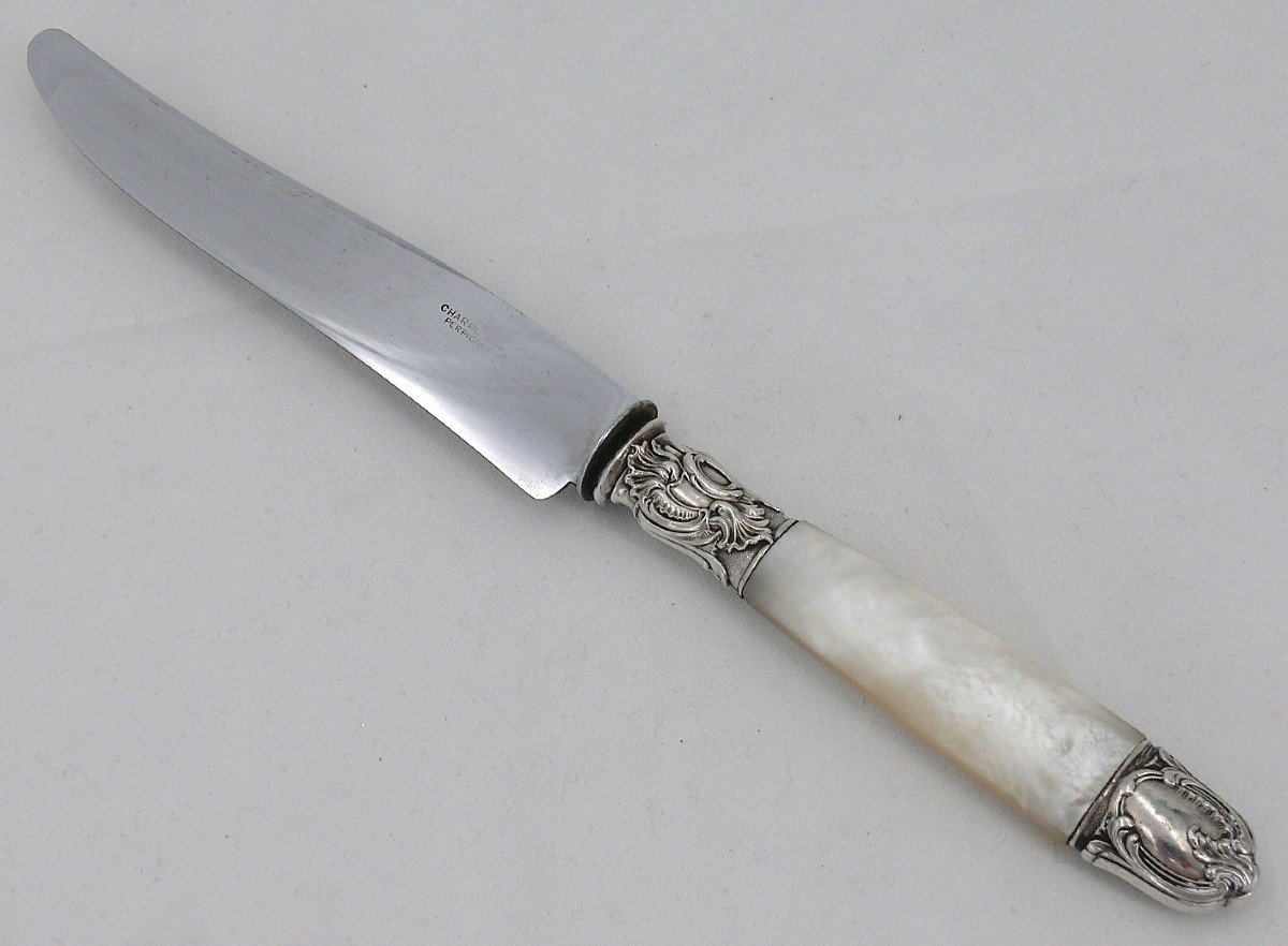 12 Very Beautiful Table Knives, Mother-of-pearl Handles, Excellent Condition.-photo-3