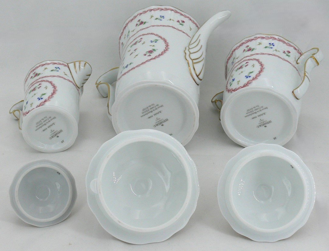 Bernardaud Artois Rose, Tea/coffee Service, 3 Pieces, Limoges Porcelain, Excellent Condition.-photo-4