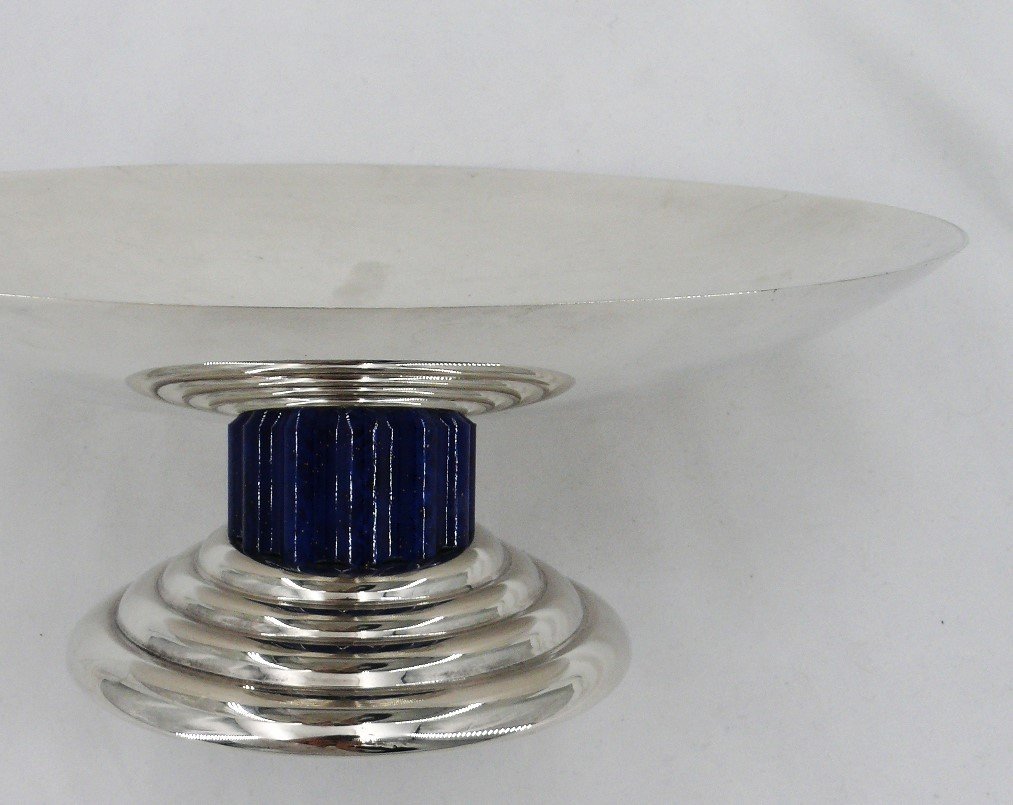 Puiforcat, Beautiful Art Deco Cup, Silver Metal And Lacquer, 9.5 X 24 Cm, Excellent Condition.-photo-2