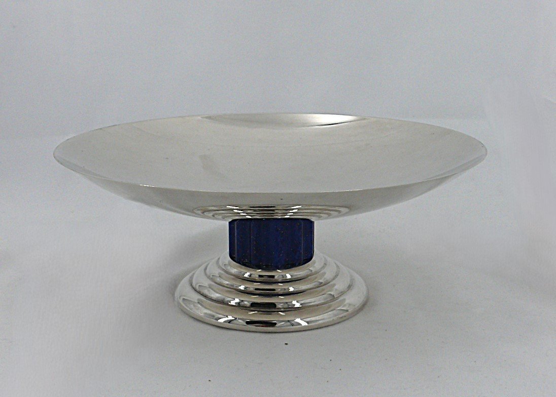 Puiforcat, Beautiful Art Deco Cup, Silver Metal And Lacquer, 9.5 X 24 Cm, Excellent Condition.-photo-3