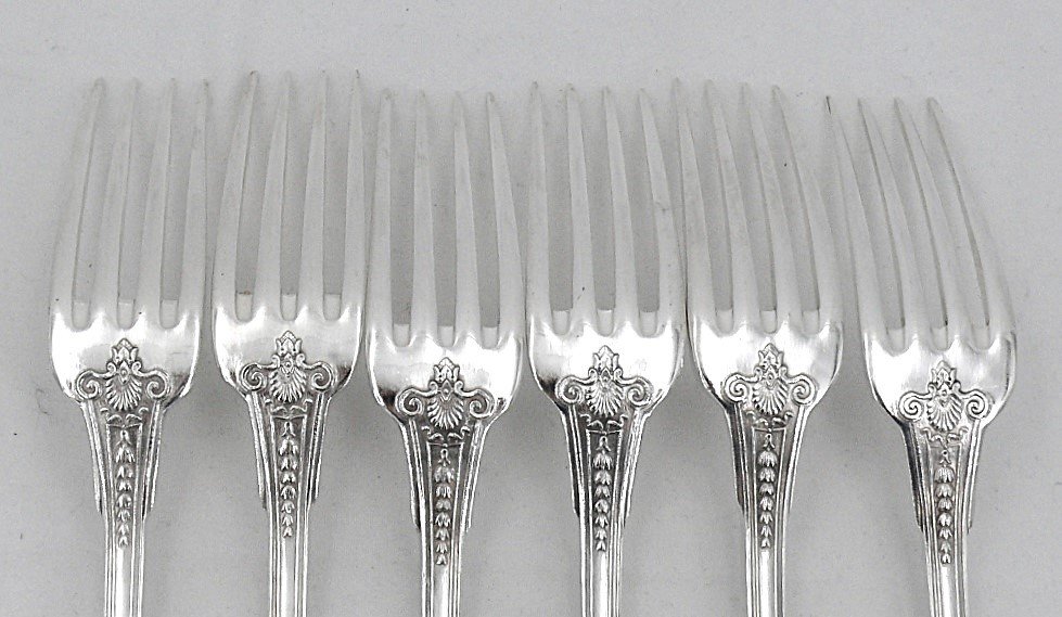 Boulenger Empire Palmes Model, 72-piece Cutlery Set, Silver Metal, For 6 People.-photo-4