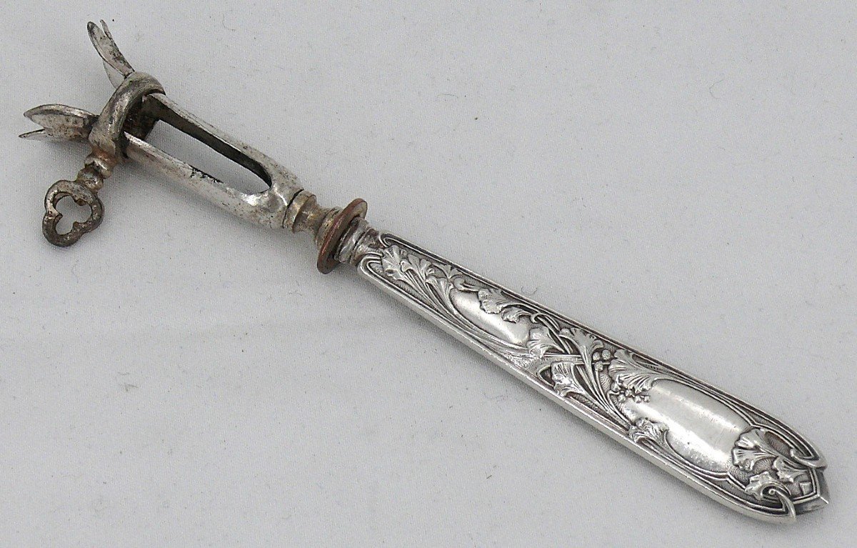 12 Silver Minerva Chopsticks/tongs, Art Nouveau, Circa 1900.-photo-2