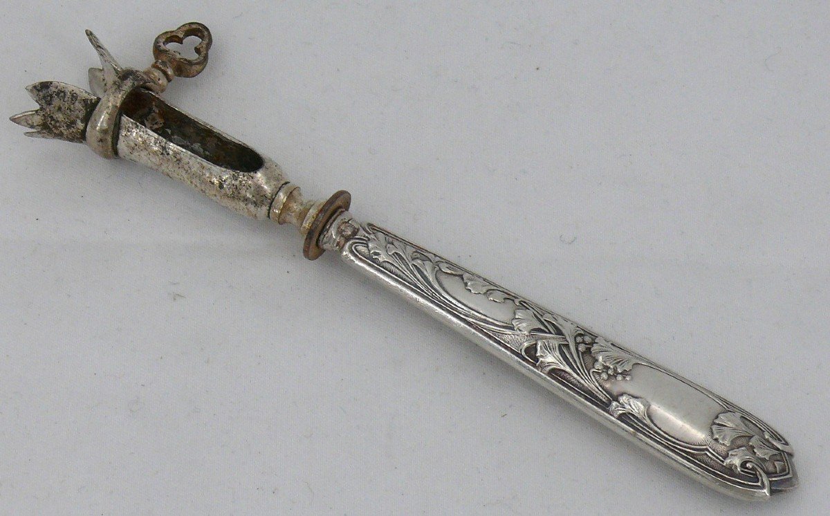 12 Silver Minerva Chopsticks/tongs, Art Nouveau, Circa 1900.-photo-3