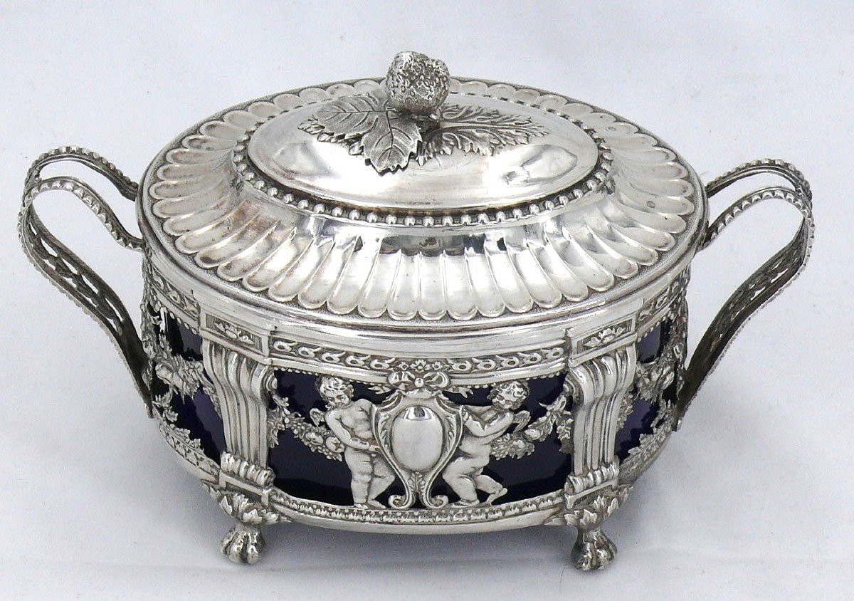 18th Century Solid Silver Sugar Bowl, Louis XVI, 1784, Pierre-claude Noblet.-photo-3