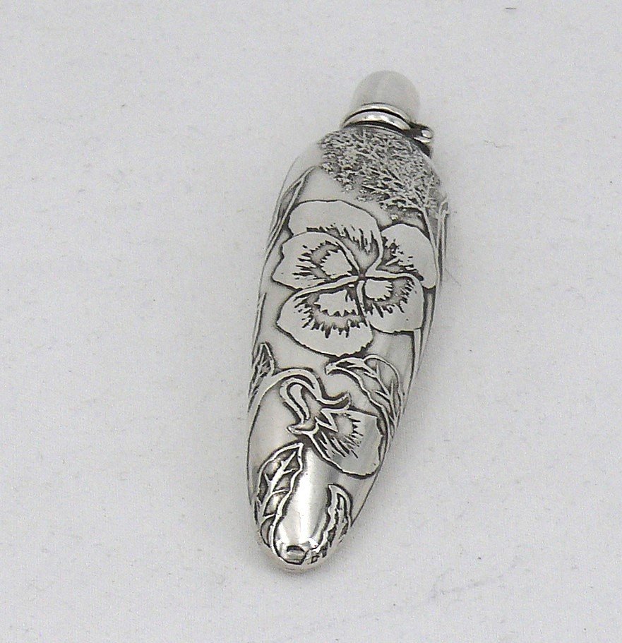 Tiffany & Co, Flacon à Parfum/sel, Argent Massif, Art Nouveau, Excellent état.-photo-4