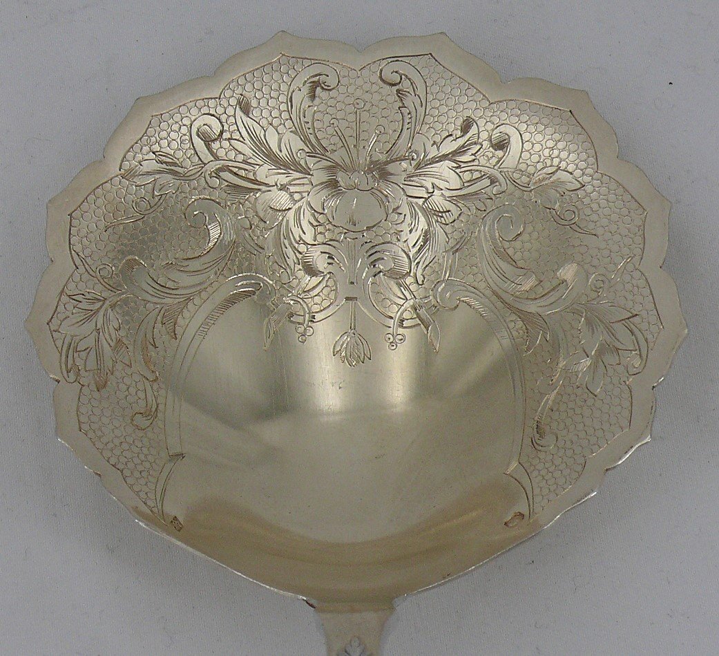 Puiforcat, Art Nouveau "foliage" Model, Strawberry Shovel, Solid Silver Minerva.-photo-4