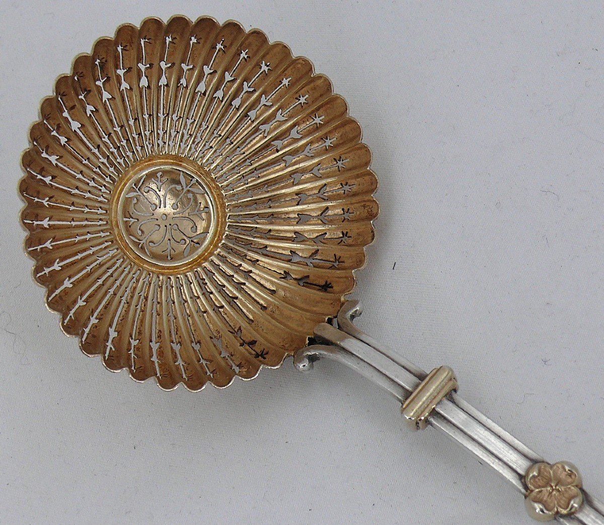 Henri Soufflot, Renaissance Style Sprinkling Spoon, Silver Vermeil, Openwork.-photo-3