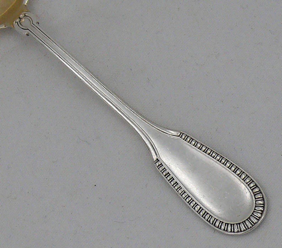 Hénin & Cie, 12 Mocha/coffee Spoons, Solid Silver Minerva And Vermeil, Gadroons.-photo-4