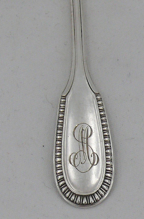 Hénin & Cie, 12 Mocha/coffee Spoons, Solid Silver Minerva And Vermeil, Gadroons.-photo-2