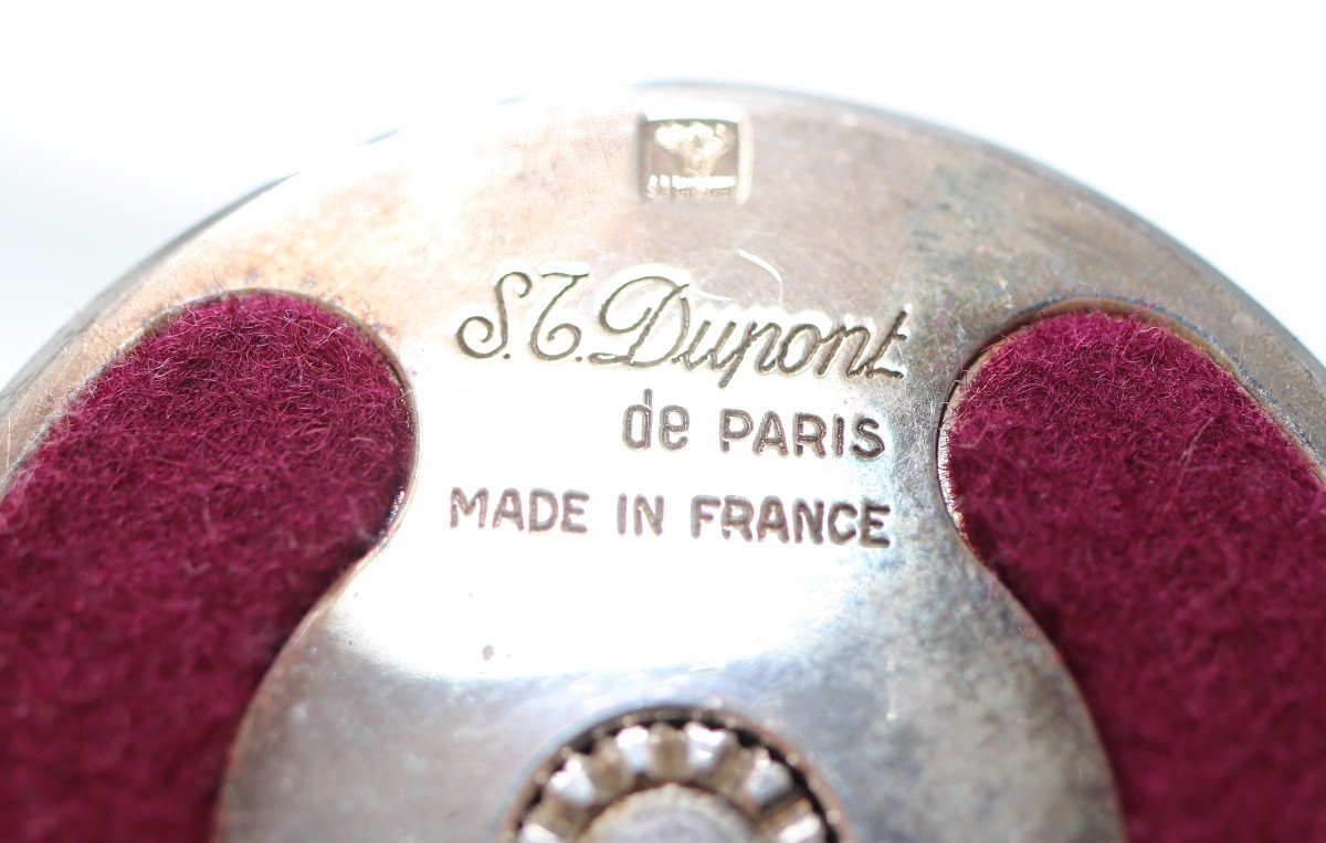 Beau Et Rare Briquet Dupond De Salon Cylindrique, Boite Et Certificat d'Origine.-photo-5