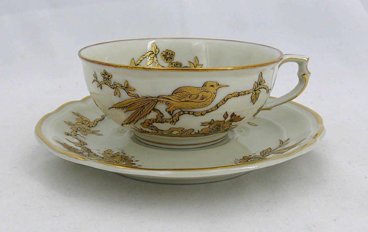 Bernardaud Porcelaine De Limoges, Service Reine Elisabeth, 6 Tasses à Thé, Excellent état.-photo-2